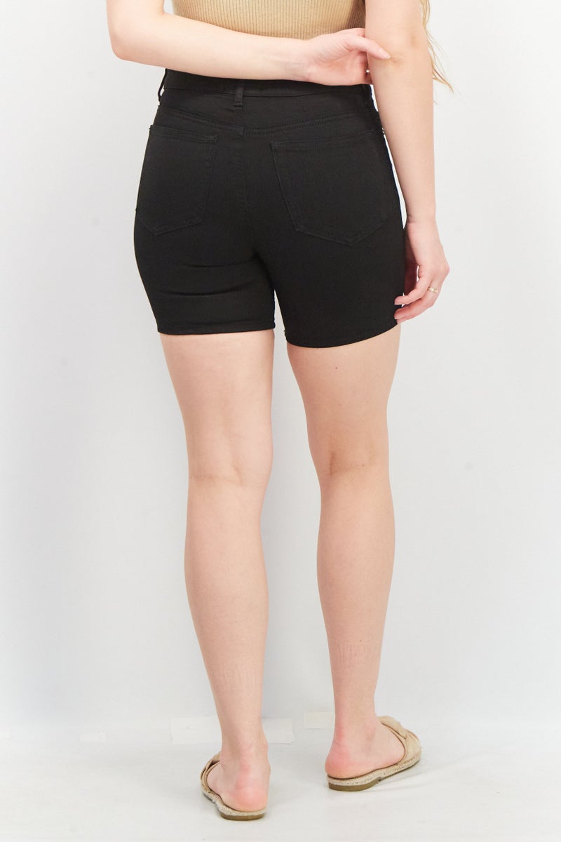 Asos Design Women Petite Plain Basic Shorts, Black - Image 3